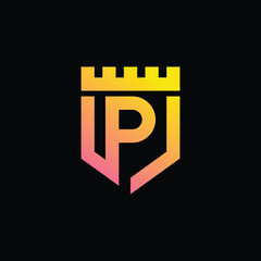 Shield With the Letter P P shield logo template