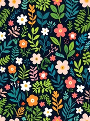 Colorful Floral Pattern Background