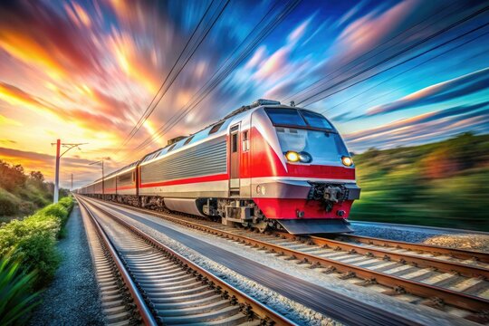 highspeed electric locomotive dynamic motion blur