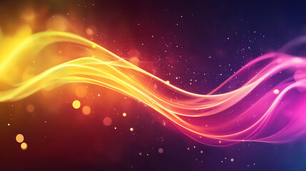 Obraz premium Colorful Flowing Light Waves Abstract Art