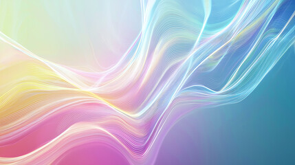 Fototapeta premium Glowing Multicolor Light Waves Abstract Art