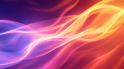 Vibrant Flowing Neon Light Waves Abstract Art