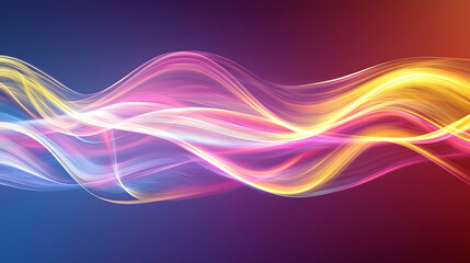 Fototapeta premium Vibrant Flowing Neon Light Waves Abstract Art