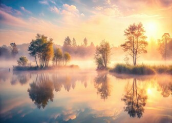 Obraz premium dreamy ethereal soft focus morning light diaphanous pale hues