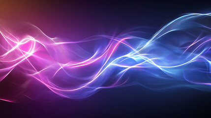 Colorful Flowing Light Waves Abstract Art