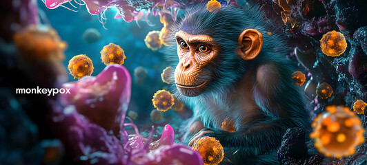 monkeypox illustration, AI generated