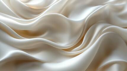 Obraz premium Soft white satin fabric with elegant flowing folds and a smooth texture.