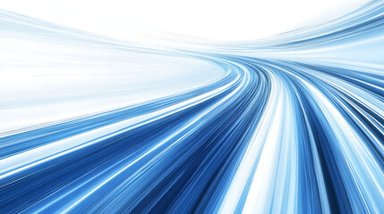 Dynamic Blue Motion Lines on White Background