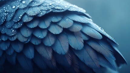 Obraz premium Owlâ€™s feathers, layered texture, detail of wing, soft moonlight