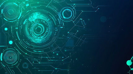 Futuristic Abstract Technology Background in Blue and Green