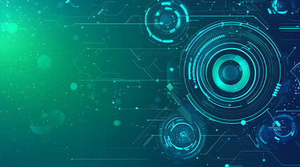 Obraz premium Futuristic Abstract Technology Background in Blue and Green
