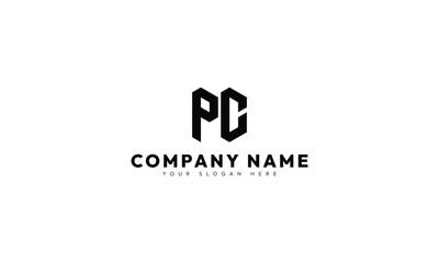 Fototapeta premium Initials PC Lettermark Logo Design