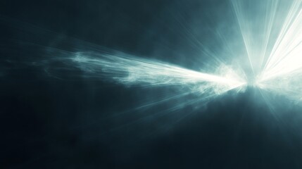 Obraz premium Abstract blue light rays radiating from the center of a dark background.