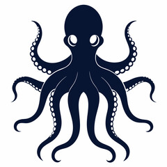 Octopus silhouette vector illustration on a white background. vector illustration of the octopus symbol