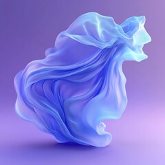 Smoky Blue Abstract Background with Fluid Shapes