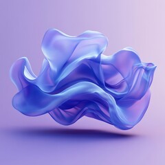 Smoky Blue Abstract Background with Fluid Shapes