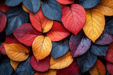 Fototapeta premium Red and Orange Autumn Leaves Background