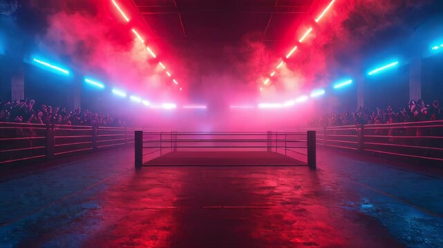 Ring for sports fights in martial arts boxing competitions