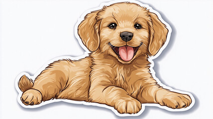 A smiling happy puppy dog sticker design