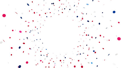 Colorful Confetti Celebration: A vibrant and dynamic 3D illustration of circular confetti in the colors of the American flag.