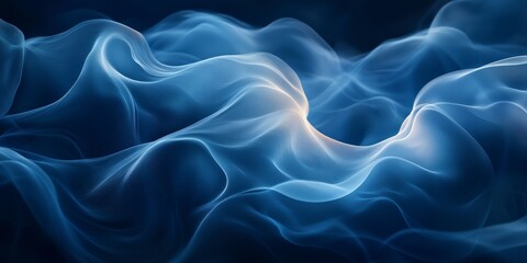 Obraz premium Smoky Blue Abstract Background with Fluid Shapes
