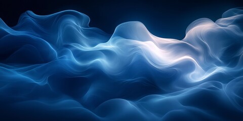 Fototapeta premium Smoky Blue Abstract Background with Fluid Shapes