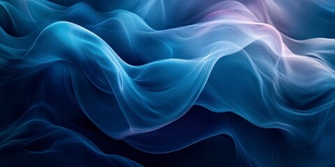 Obraz premium Smoky Blue Abstract Background with Fluid Shapes