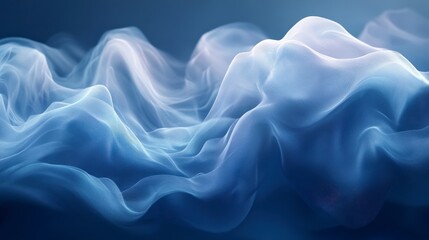 Obraz premium Smoky Blue Abstract Background with Fluid Shapes