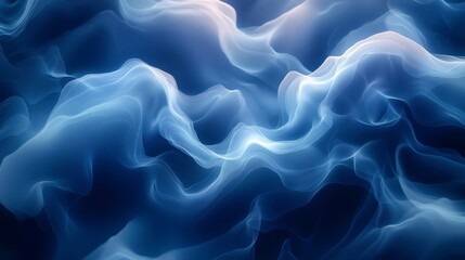 Obraz premium Smoky Blue Abstract Background with Fluid Shapes
