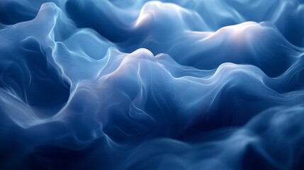 Obraz premium Smoky Blue Abstract Background with Fluid Shapes