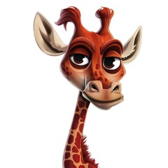 Giraffe devil fantasy animal cartoon isolated whitebackground 16:9