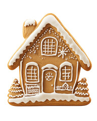 Gingerbread House isolated on transparent or white background