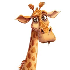 Obraz premium Giraffe Jealousy emotion fantasy animal cartoon isolated whitebackground