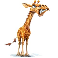 Obraz premium Giraffe Jealousy emotion fantasy animal cartoon isolated whitebackground