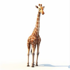 Obraz premium Giraffe Light element animal cartoon isolated whitebackground 16:9