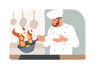 Food preparation isolated cartoon vector illustrations.