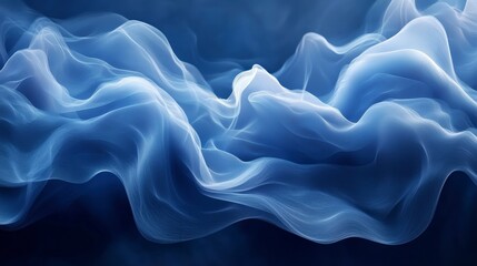 Fototapeta premium Smoky Blue Abstract Background with Fluid Shapes