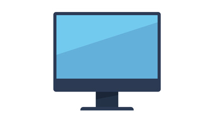 Front facing monitor in flat style. Visible monitor screen. Flat design illustration. 