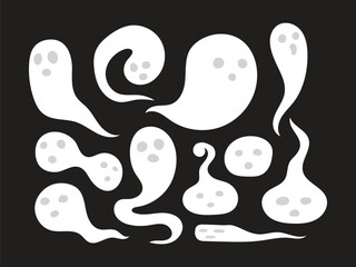 vector design collection of a spirit with various poses and shapes