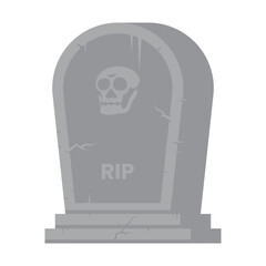 tombstone vector design with skull symbol