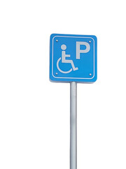 Blue Handicap Parking Sign with Wheelchair Symbol