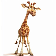 Naklejka premium Giraffe Trust emotion fantasy animal cartoon isolated whitebackground