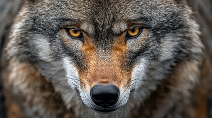 Fototapeta premium Intense Wolf Stare in a Detailed Portrait