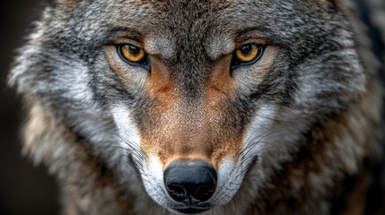Fototapeta premium Intense Wolf Stare in a Detailed Portrait