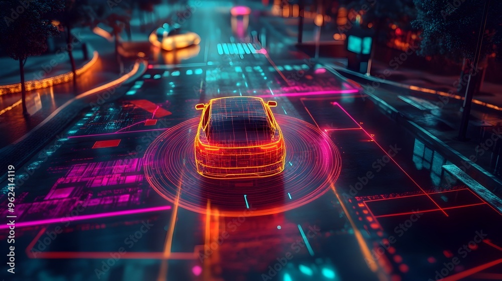 Poster holographic visualization of the advanced ai powered features and functions integrated within autono
