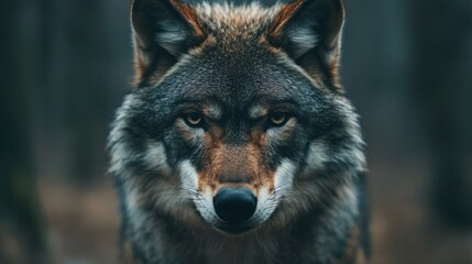 Intense Wolf Stare in a Detailed Portrait