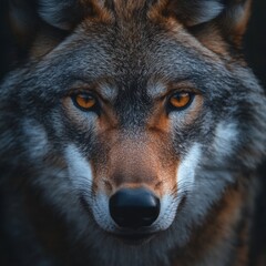 Fototapeta premium Intense Wolf Stare in a Detailed Portrait