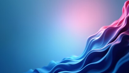 Obraz premium A futuristic abstract background with flowing blue and pink wave-like elements, ideal for creative and high-tech presentations.