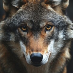Fototapeta premium Intense Wolf Stare in a Detailed Portrait
