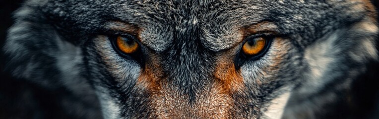 Intense Wolf Stare in a Detailed Portrait